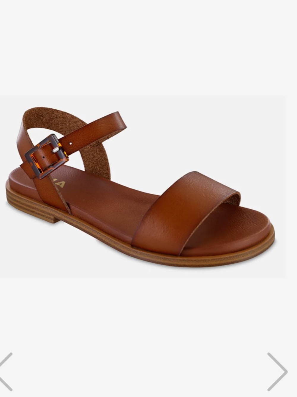 MIA Peyton Leather Ankle-Strap Sandal in Cognac NWOB